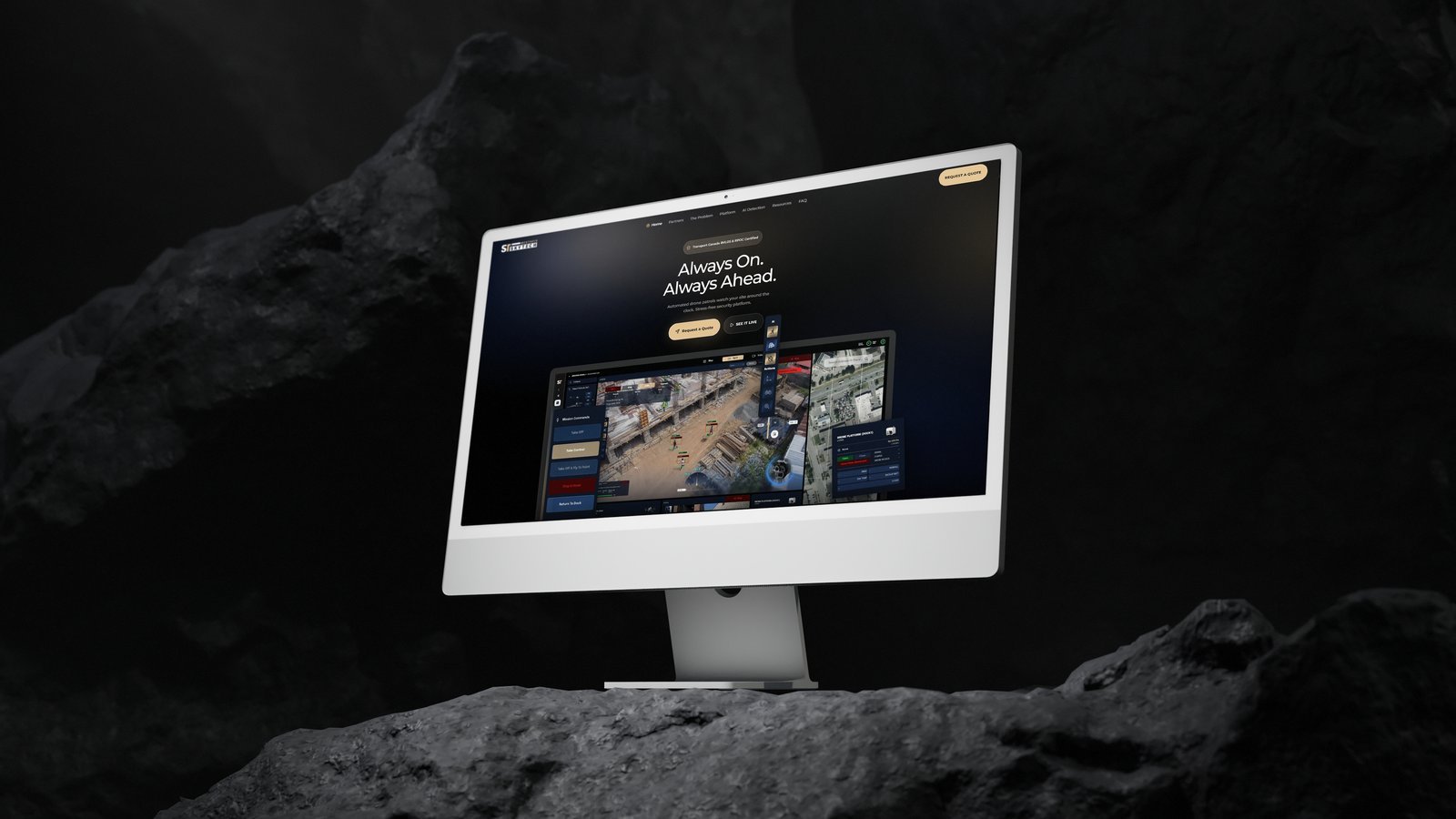 The Skyguard site-monitoring platform on a desktop display